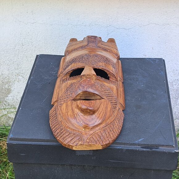 Hardwood Tribal African Wall Mask - Picture 6 of 11